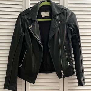 Zara Black Leather Biker Jacket